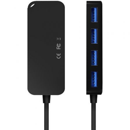 Aisens Hub USB 3.1 USB-C con 4 Puertos Tipo A, Negro